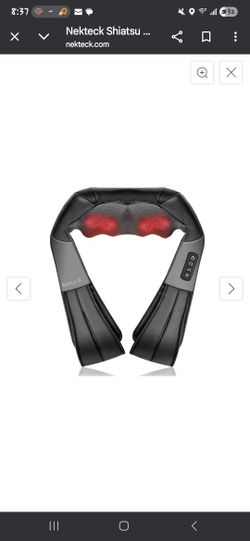 Nekteck Neck Massager for Pain Relief Deep Tissue, FSA Eligible Shiatsu Neck Back Massager with Heat, HSA Massage Tools for Shoulder Trapezius Waist L