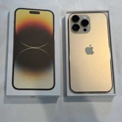 Excellent iPhone 14 Pro Max Unlocked 256GB with Box & Cable - Gold