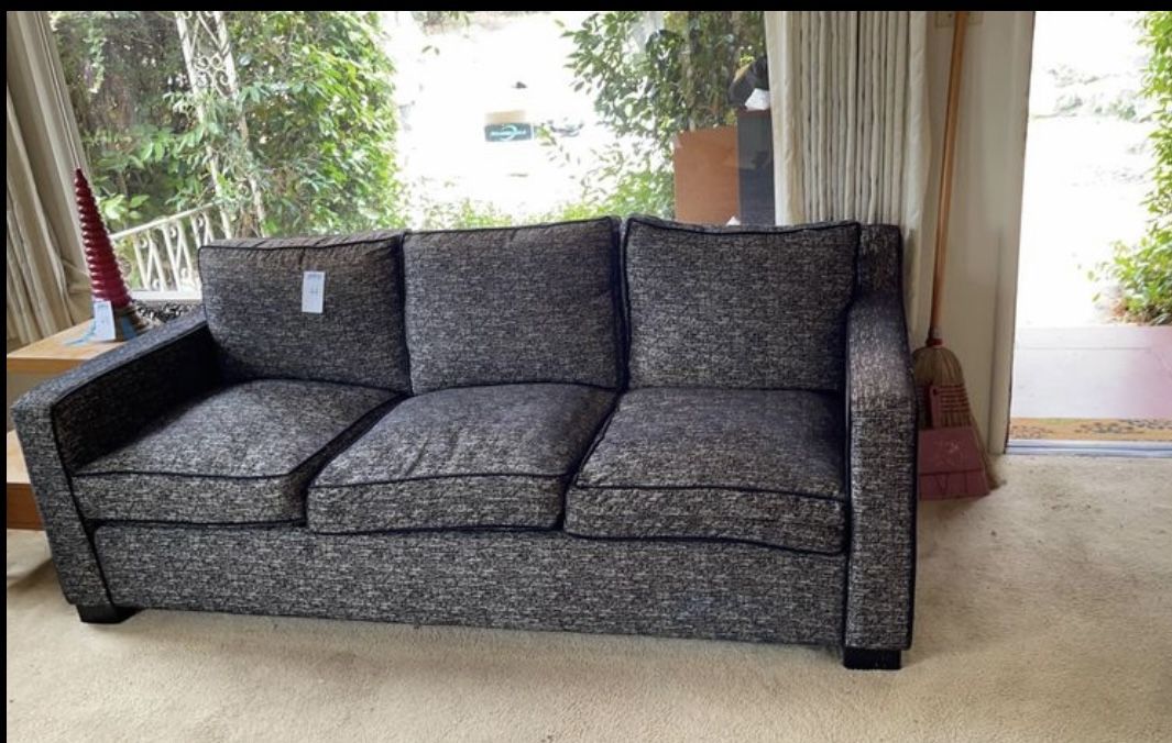 Large Gray Couch Chair And Ottoman