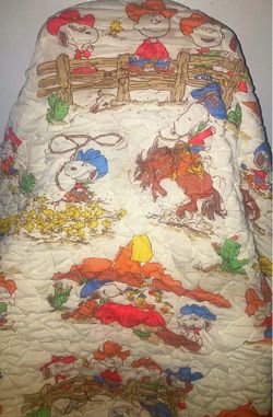 Vintage Snoopy western twin comforter
