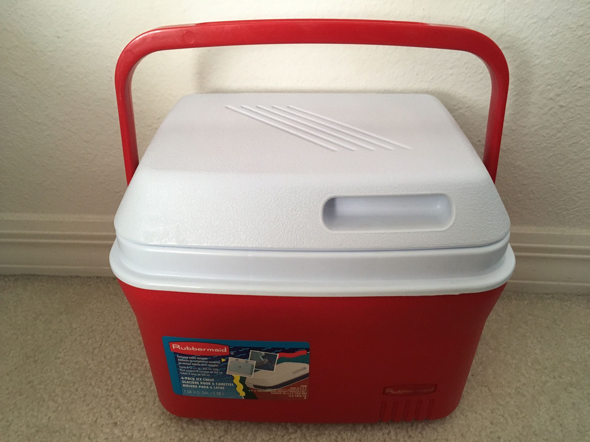 Rubbermaid Personal Vintage Lunch Box Teal and White Hard Plastic