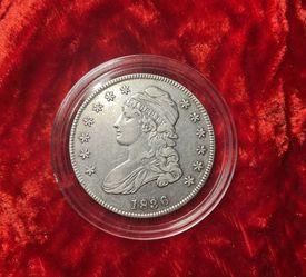 1836 Capped Bust Half Dollar AU Almost Uncirculated Silver Coin