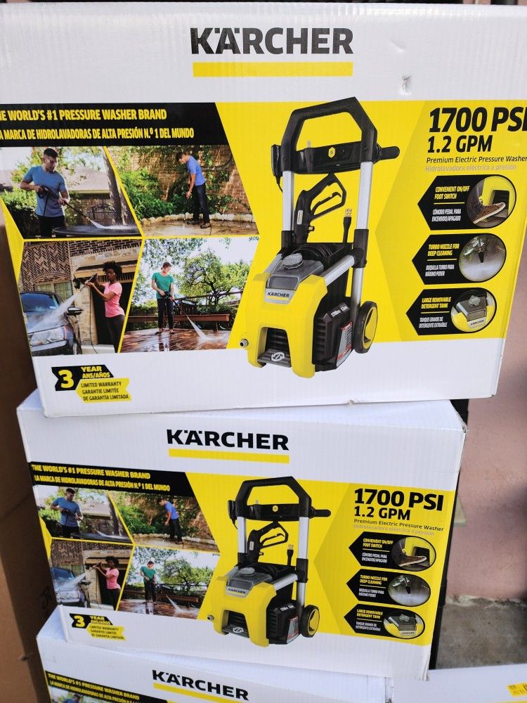 Karcher Pressure Washer K1700, CETA Certified, 3 Spray Nozzles, Detergent Tank 1.2 GMP (New)