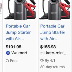 Potable jump starter/Air compressor without cables just item $40