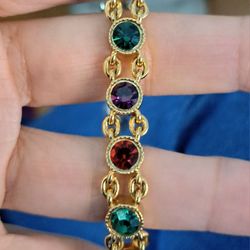 Vintage Joan Rivers Multi-color Rhinestone /Tennis Bracelet