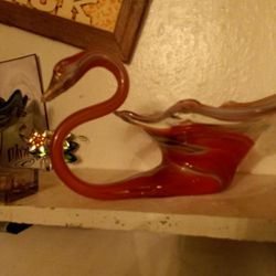 Antique Glass Swans