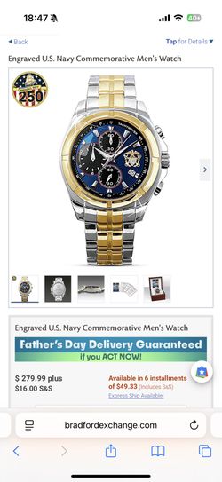U.S. Navy Limited Edition Commemorative Men’s Watch