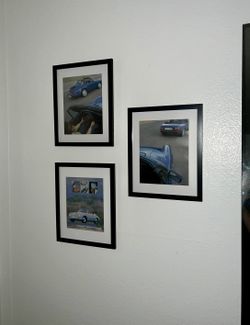 Porsches Cruising - Framed Magazine Page from 1991