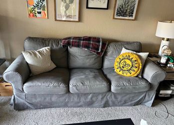 Beautiful grey sofa couch
