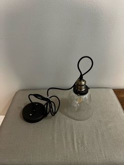 New Industrial Pendant Light with Glass Shade