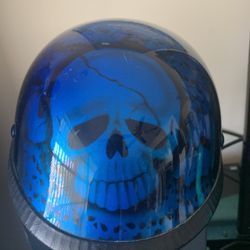 Helmet Blue Skull (not DOT Approved)