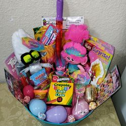 TROLLS EASTER BASKET. ( PICK UP IN MODESTO.)
