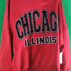 Vintage Chicago Illinois Sweatshirt Men M- Crewneck Pullover Sweater WITH TAGS