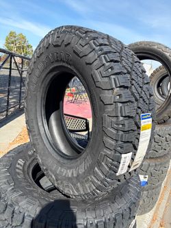 Brand new Lt285/75R18 Goodyear wrangler dura trac R/T available with installation mounting and balance