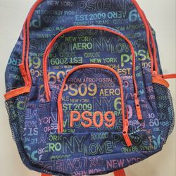 NEW Multicolor Aeropostale PS 09 Backpack Triple Zipper With Side Compartments