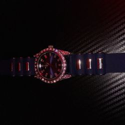 Moissanite Blue & Silver Watch 