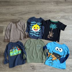 Toddler Boys Lot Of 6 Tops