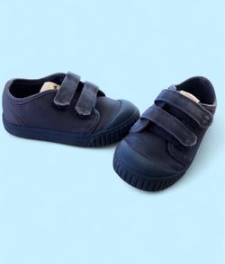 Kids Navy Canvas Sneakers with Velcro Straps