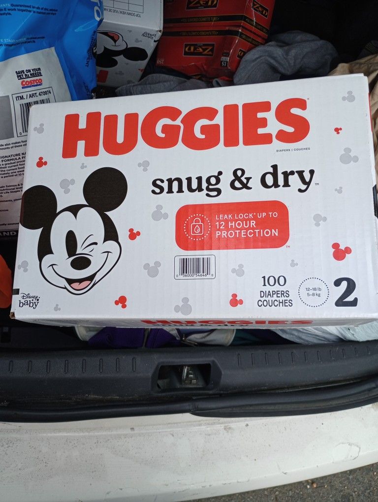 2 Boxes Huggies Snug And Dry Diapers Size2 100 Count