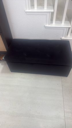 Black storage ottaman