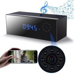 Spy Hidden Camera Clock in Bluetooth Speaker with Night Vision, Wireless 1080P Nanny Cam, Motion Detection,Up to 128G.