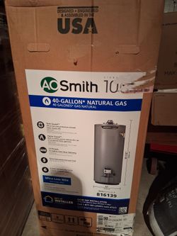 New 40 Gallon Short 6-Year 40,000 BTU ULN Natural Gas Water Heater