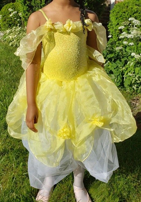 Yellow Ballerina Performance Dress & Tiara (Size 8)