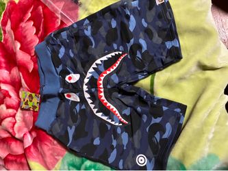 Blue Camo BaPe shorts size large