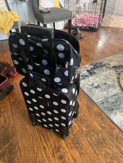 Carry on Luggage set black and white dots