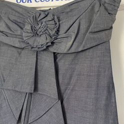 Chambray Strapless Dress