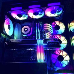 Liquid Cooling Gaming pc i9 14900k 64gb ram rx 7800xt 2tb ssd