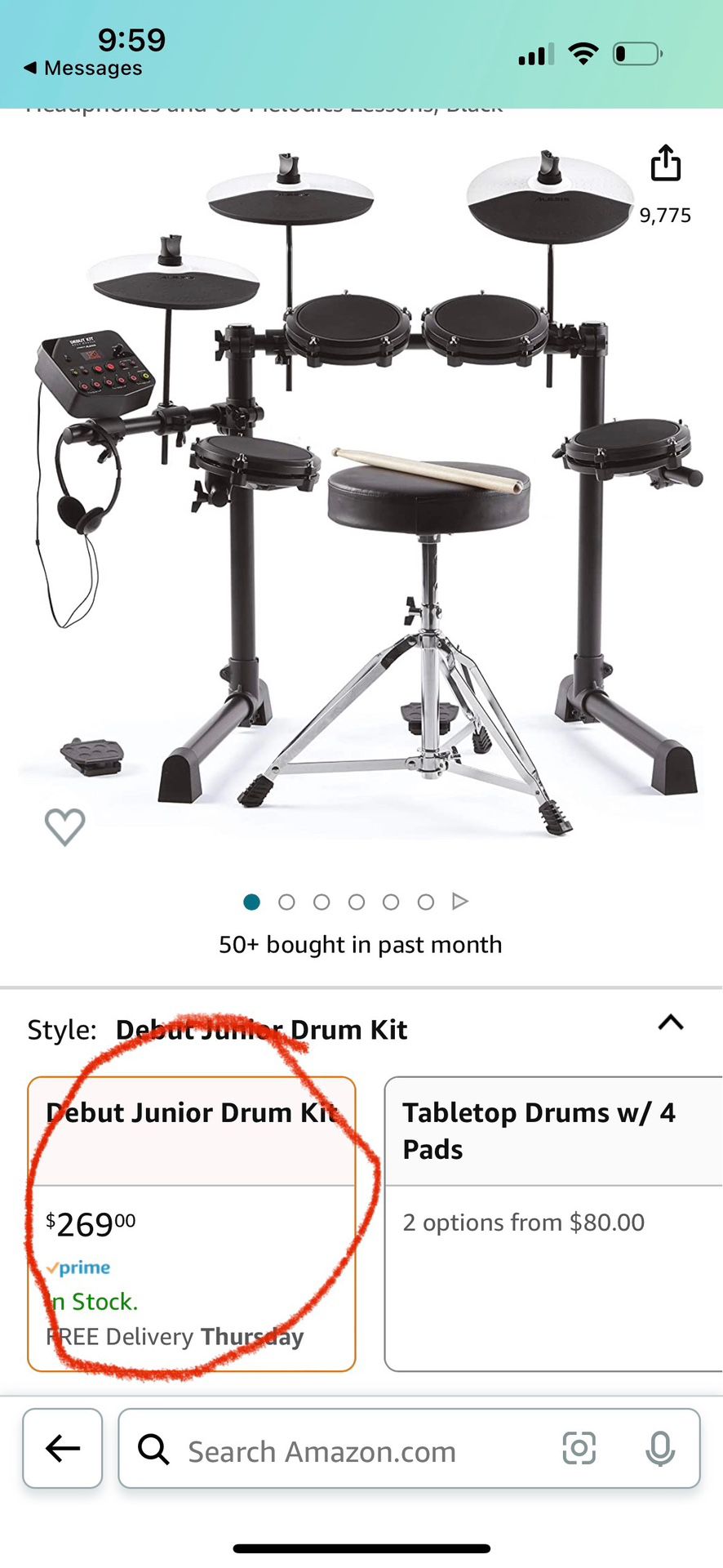 Electronic Junior Drum Set 
