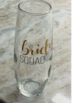 Bridal squad champagne stemless glasses