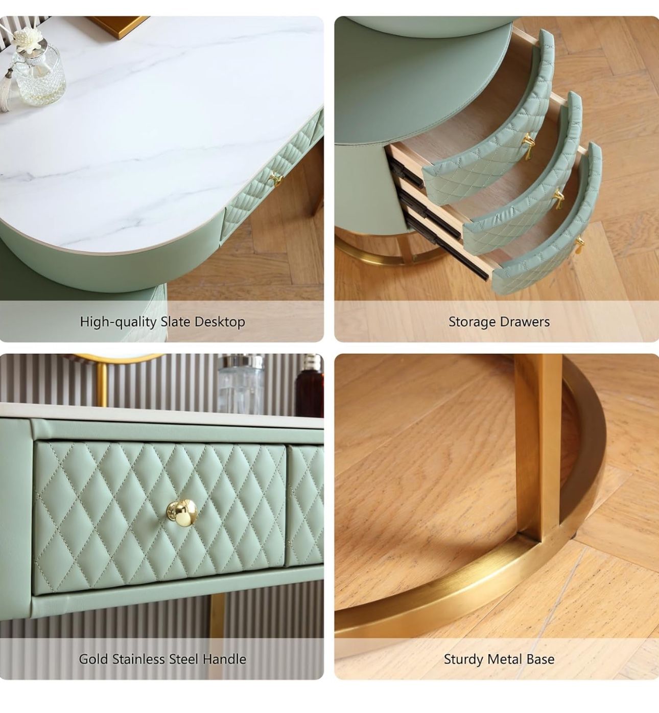 Fukayi Faux Leather Vanity Desk with Mirror and 3 Color LED Light, Dressing  Table with 5 Drawer - cruiseboatoman.com