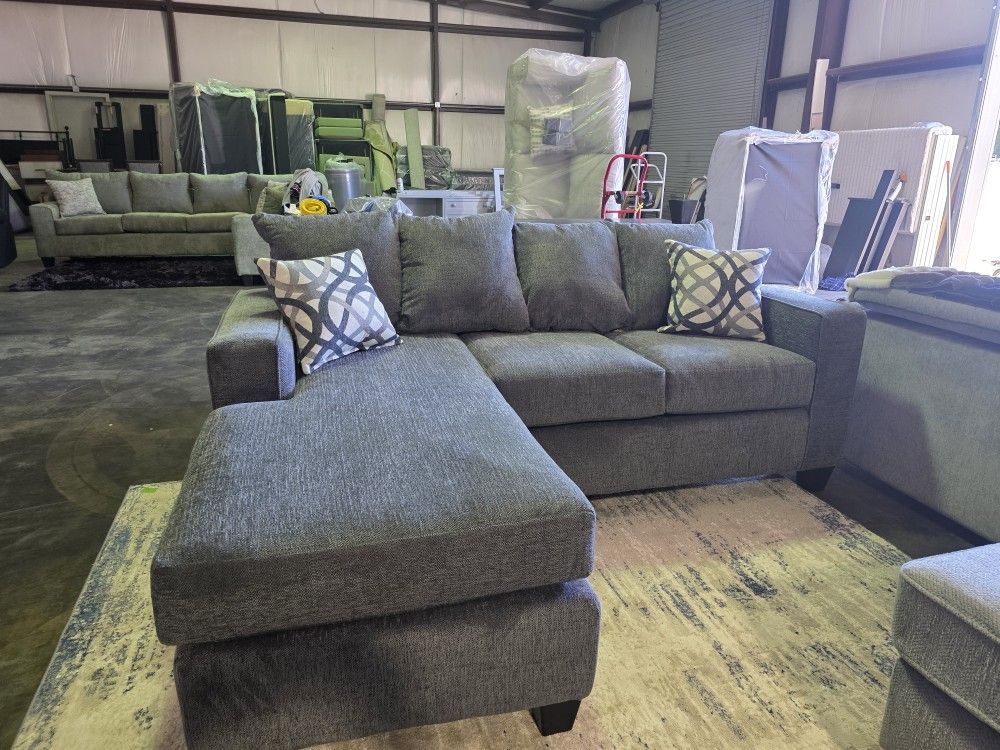 Brand New Artisan Logan Metal 2pc Chaise Sofas