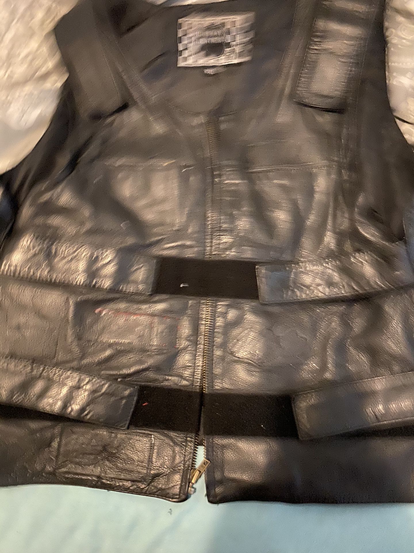 motorcycle leather vest size xxl