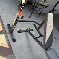 Body champ   Hello Looking to get rid of this bench as soon as possible. This bench can be raised and used as an incline as well. The rack can be adju