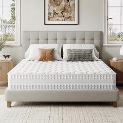 Vesgantti King Size Mattress, 10 inch Hybrid Mattress King in a Box with Gel Memory Foam