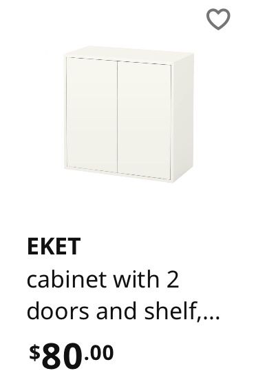 EKET Cabinet with 2 doors and shelf, white - IKEA