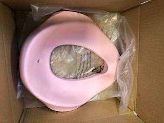 Toddler Potty Training Toilet Seat, Pink Soft Kid & Baby Toilet Attachment Cushion with Handles & Front Splash Guard, Coindivi Sturdy Non-Slip Seats f