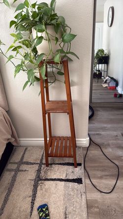 Tall Wooden 3-Tier Plant Stand