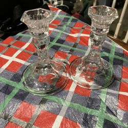 Crystal Looking Glass Candle Holder 