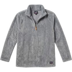 Touch of South Womens Grey Popcorn Fleece Quarter Zip Pullover Sweater Medium