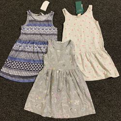 Bundle of 3 H& M toddler girl size 2/4 (fits 2, 3, 4) sun dresses 2 are brand new and 1 is gently used 