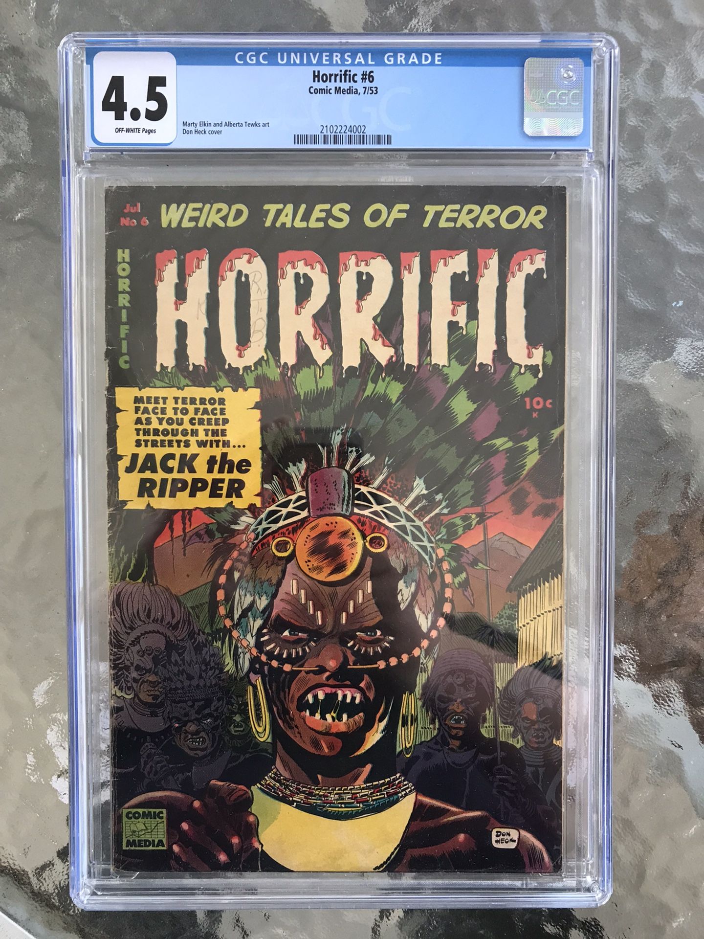 Horrific #6 (1953) CGC 4.5 — Iconic Don Heck Witch Doctor Cover; Comic Media