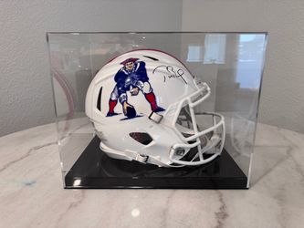 Tom Brady new england patriots autographed riddell throwback logo speed authentic helmet