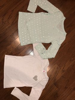 2 Girls sz 10/12 Heart Longsleeve Tees