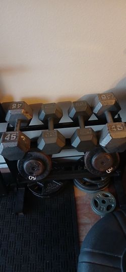 Dumbells With Rack 2(50#)2(45#)2(30#)