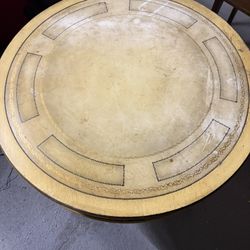 Yellow Round Drum Table 