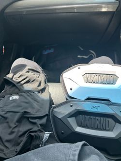 two nxtrends backplates, and nxtrend ski mask.